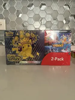 Pokemon Surging Sparks ETB + Booster Bundle Costco 2-pack Sealed - Image 1