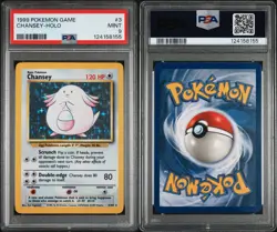 1999 Pokemon Game #3 Chansey Holo PSA 9 Mint - Image 3