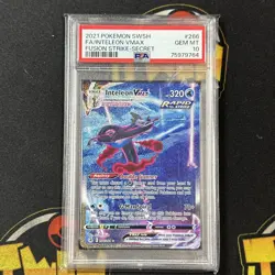 Pokemon Fusion Strike Inteleon VMAX 266/264 Alternative Art Alt PSA 10 - Image 1