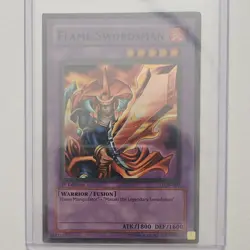 Yugioh Flame Swordsman LOB-003 1st Edition English Clean Rare Holo TCG LP - Image 1
