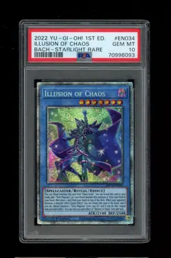 YUGIOH ILLUSION OF CHAOS BATTLE OF CHAOS STARLIGHT RARE BACH EN034 PSA 10 - Image 1