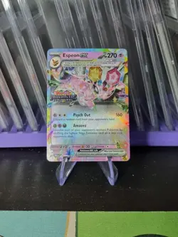 Pokemon TCG Prismatic Evolutions Espeon EX Stamped Promo Card 034/131 - Image 1