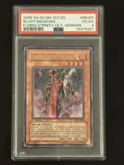Yu-Gi-Oh! Blast Magician PSA 4 Flming Etrnity Ger 2005 1st Edition FET-DE020 - Image 1