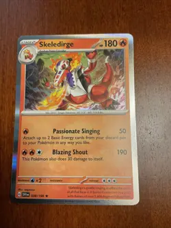 Skeledirge 038/198 Scarlet & Violet Holo Rare Pokemon TCG Card - Image 1