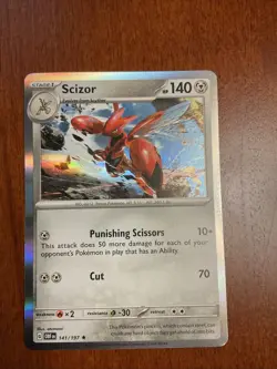 Scizor 141/197 Obsidian Flames Holo Rare Pokemon TCG Card - Image 1