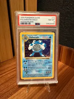 1999 Pokemon Card Poliwrath 013/102 Base Set (Shadowless) Holo - PSA 8 NM-MT - Image 1