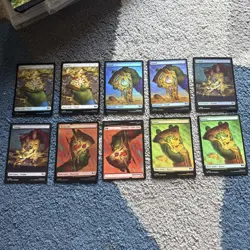 Magic the Gathering MTG Assorted Full Art Pizza x5 Land FOIL & x5 non foil cards - Image 1