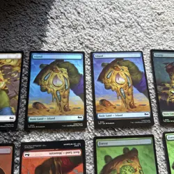 Magic the Gathering MTG Assorted Full Art Pizza x5 Land FOIL & x5 non foil cards - Image 3