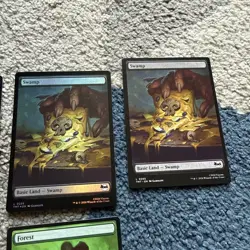 Magic the Gathering MTG Assorted Full Art Pizza x5 Land FOIL & x5 non foil cards - Image 4
