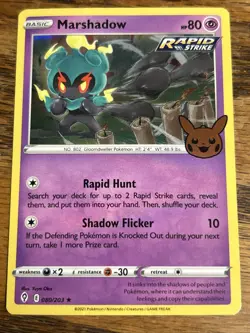 Pokemon TCG Marshadow Evolving Skies Card 080/203 Holo Holo Rare Trick Or Trade - Image 1