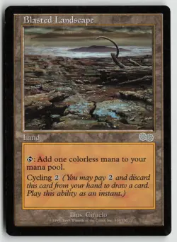 Blasted Landscape Lightly Played 319 Urza's Saga Magic: The Gathering - Image 1