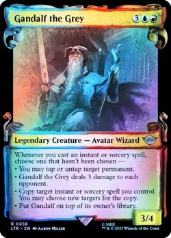 MTG GANDALF THE GREY FOIL SHOWCASE SCROLL The Lord of the Rings NM - Image 1