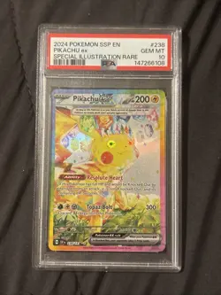 2024 POKEMON SSP EN-SURGING SPARKS SPECIAL ILLUSTRATION RARE PIKACHU EX PSA 10 - Image 4