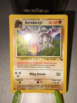 LP-MP Pokemon TCG Aerodactyl Fossil Holo Card 1/62 #3 Light To Moderate Play - Image 2