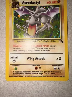 LP-MP Pokemon TCG Aerodactyl Fossil Holo Card 1/62 #3 Light To Moderate Play - Image 4