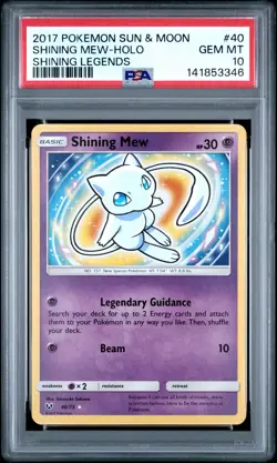 2017 POKEMON SUN & MOON SHINING LEGENDS #40 SHINING MEW-HOLO PSA 10 - Image 1