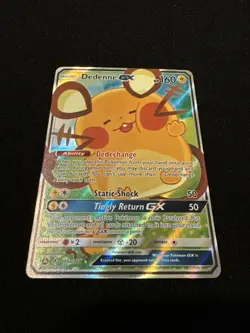 Pokemon TCG Dedenne GX Full Art Ultra Rare Holo Card 195a/214 Unbroken Bonds NM+ - Image 3