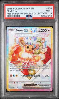 Pokemon TCG Eevee EX 174 Prismatic Evolutions Black Star Promo Card PSA 9 - Image 1
