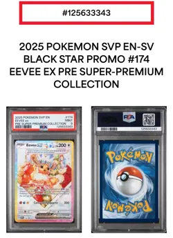 Pokemon TCG Eevee EX 174 Prismatic Evolutions Black Star Promo Card PSA 9 - Image 3