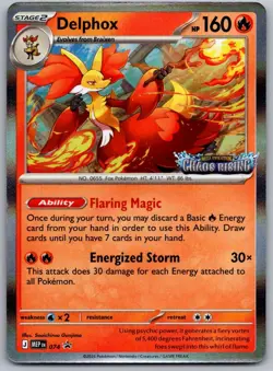 Delphox 074 Holo Promo ME: Mega Evolution Promo Pokemon Near Mint - Image 1