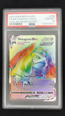 Metagross VMAX 208/198 - Chilling Reign - Graded PSA 10 GEM MT Pokemon Card - Image 1