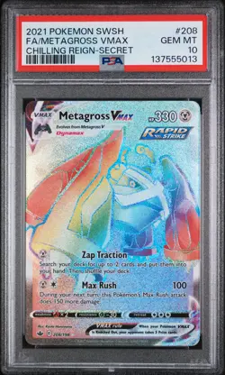 Metagross VMAX 208/198 - Chilling Reign - Graded PSA 10 GEM MT Pokemon Card - Image 3
