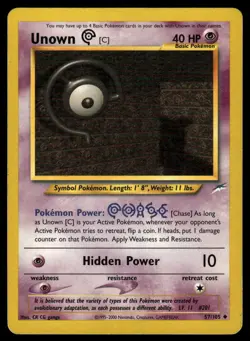 POKEMON UNOWN [C] NEO DESTINY 57/105 UNLIMITED UC MP - Image 1