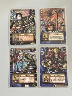 4 One Piece Samurai Cards Ccg Luffy Zoro Sanji Usopp/Chopper NM/Mint Promo Set - Image 1