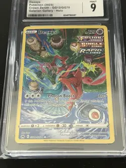 CGC 9 Deoxys GG12/GG70 SWSH: Crown Zenith: Galarian Gallery Holo - TCG Pokemon - Image 3