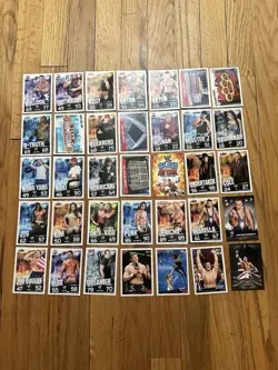 Topps 2009 Slam Attax WWE Wrestling Trading Cards Lot Of 35 - Image 1