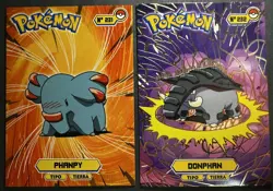 PHANPY X DONPHAN - POKEMON JOHTO CARDS TOP POKEDEX CCG FOIL - Image 1