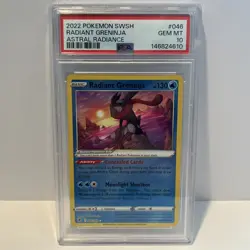 Pokemon TCG Radiant Greninja Sword & Shield Astral Radiance PSA 10 - Image 1