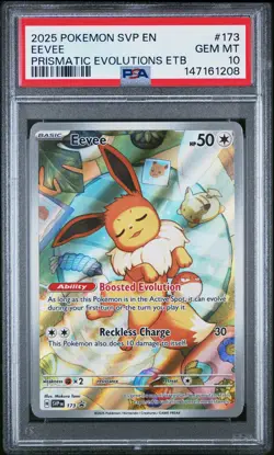 2025 POKEMON SVP EN-SV BLACK STAR PROMO #173 EEVEE PSA 10 - Image 1