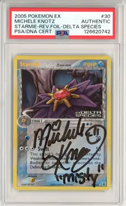 PSA Signed Michele Knotz Pokemon TCG Starmie (Delta Species) 30/113 Reverse Holo - Image 1