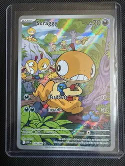 Pokemon TCG Scraggy 138/086 2025 White Flare Illustration Rare Card - NM/MINT - Image 1