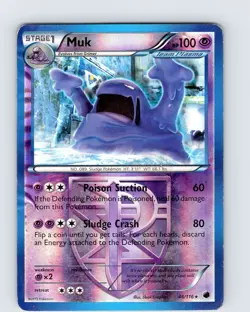 Pokemon TCG Muk B&W Plasma Freeze 46/116 Reverse Holo Rare Card Played HP - Image 1