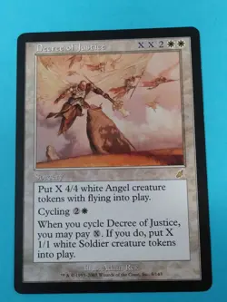 MTG Magic the Gathering Scourge - 1x Decree Of Justice - Rare White Sorcery - Image 1