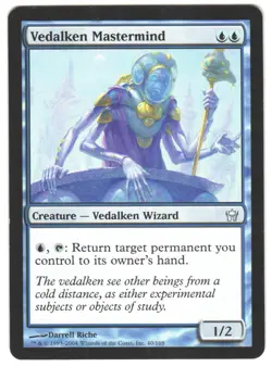 Magic_the_gathering Fifth Dawn Vedalken Mastermind #40 2004,MTG,LP Uncommon - Image 1