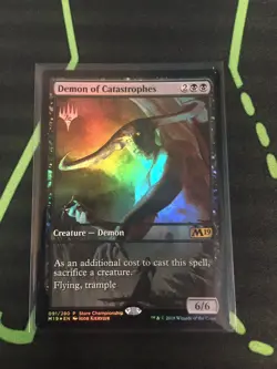 MTG Magic The Gathering Demon Of Catastrophes Foil Promo Black Commander - Image 1