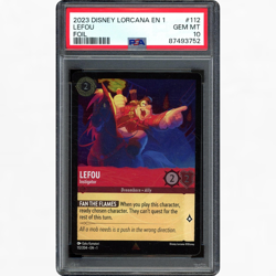 2023 DISNEY LORCANA THE FIRST CHAPTER #112/204 LEFOU INSTIGATOR FOIL PSA 10 - Image 1
