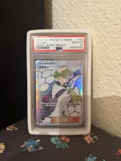 PSA 10 Faba 103 Full Art Trainer Pokemon Super Burst Impact Pokemon Graded Card - Image 1