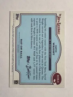 2025 Topps x Bob Ross Joy of Baseball David Wright #BOB-8 Bat On Ball Mets - Image 2