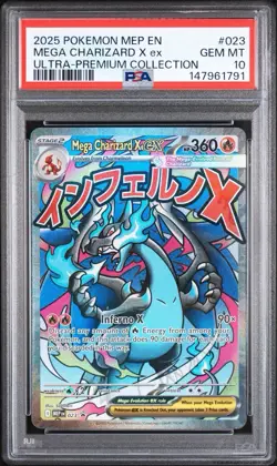 PSA 10 GEM MINT Mega Charizard X Ex #023 UPC Black Star Promo Holo Pokemon Card - Image 1