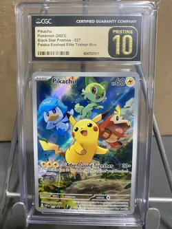 Pokemon 027 Pikachu Paldea Evolved Black Star Promo CGC Pristine 10 - Image 1