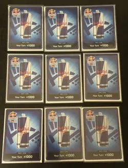 One Piece Red Bull DON 1k Normal Blue Card Promo Foil Tournament Event-9 Cards - Image 1