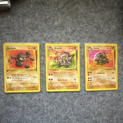 Pokemon TCG Fossil 3-Card Lot Geodude 1st Edition 47/62 Graveler 37/62 Golem 36 - Image 1