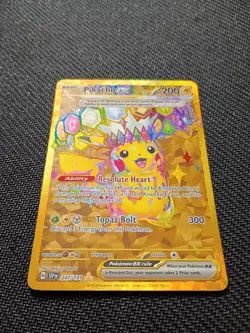 Pokemon TCG Gold Pikachu Holo Card 247/191 Surging Sparks - Image 2