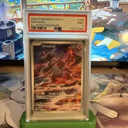 Pokemon TCG Groudon Paradox Rift Holo Illustration Rare Card 199/182 PSA 9 - Image 1