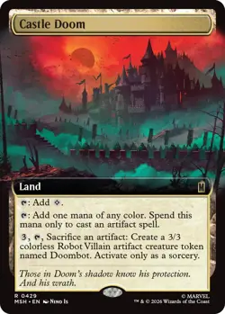 Mint/Near-Mint, English - 1 x MTG Castle Doom - Foil - Extended Art Marvel Super - Image 1
