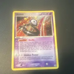 Pokemon TCG Unown B 7/28 Unseen Forces Rare Holo 60 HP Psychic damaged - Image 2